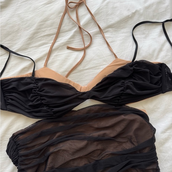 House of CB Tibi Black Cutout Ruched Midi Dress - Picture 3 of 5